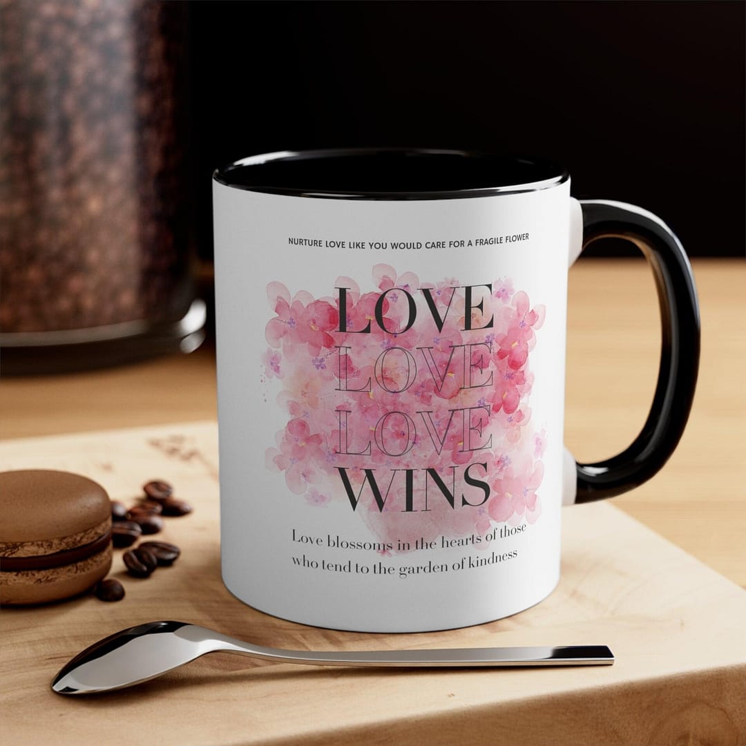 love wins accent coffee mug 11oz black 233